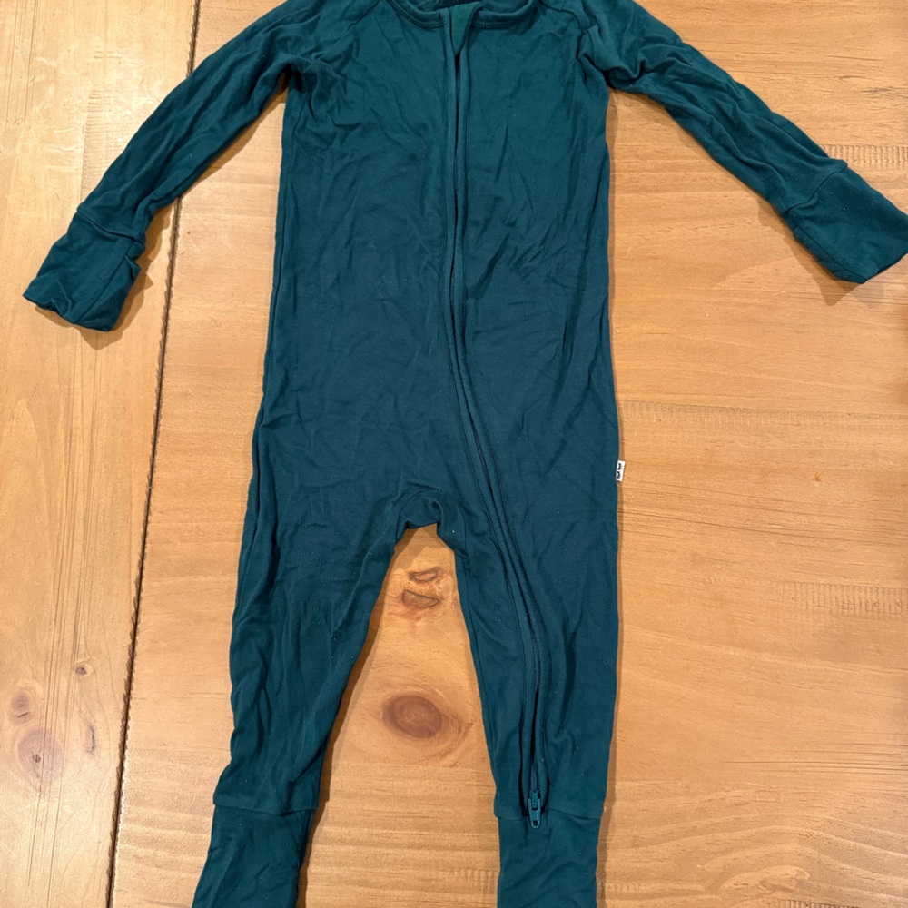 Little Sleepies (6-12 month) - Emerald Onesie